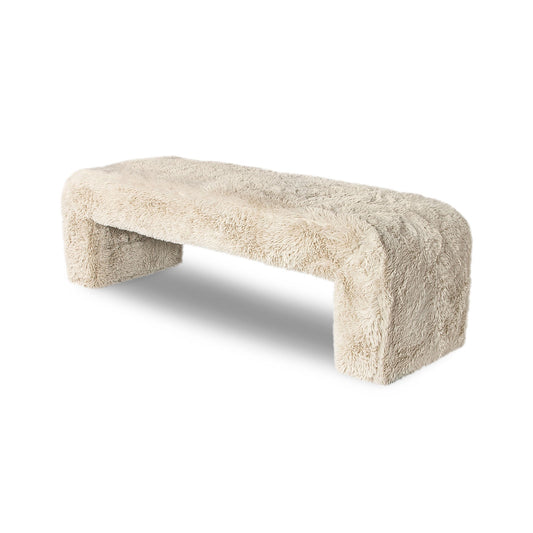 Beige textured bench 