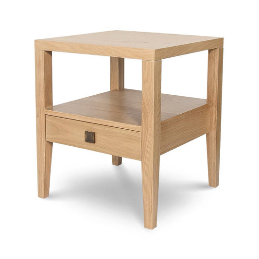 Wooden side table with a drawer 