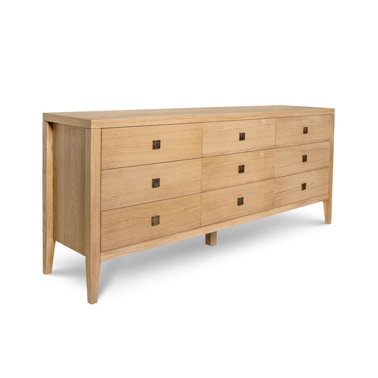 Wooden dresser with multiple drawers 